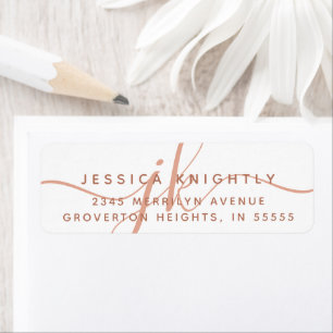 Modern Monogram Script Initials Terracotta Label