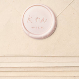 Modern Monogram Script Minimalistic Wedding Wax Seal Sticker