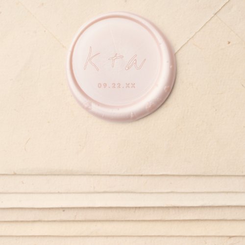 Modern Monogram Script Minimalistic Wedding Wax Seal Sticker