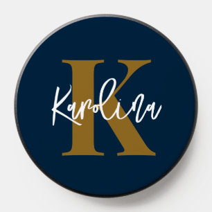 Modern Monogram Script Name Custom Color PopSocket