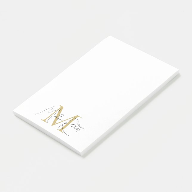  Modern monogram script name logo white Post-it Notes (Angled)