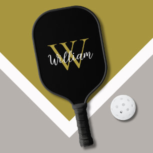 Modern Monogram Script Name Pickleball Paddle