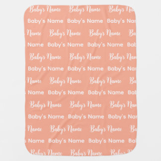 Modern Monogram Script Repeat Name Pattern Infant Baby Blanket