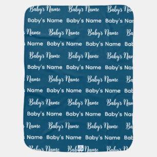Modern Monogram Script Repeat Name Pattern Infant Baby Blanket