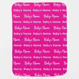 Modern Monogram Script Repeat Name Pattern Infant Baby Blanket