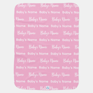 Modern Monogram Script Repeat Name Pattern Infant Baby Blanket
