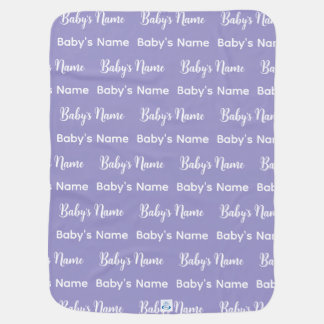 Modern Monogram Script Repeat Name Pattern Infant Baby Blanket