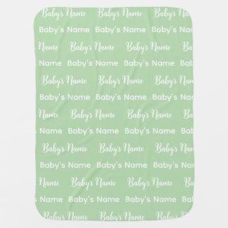 Modern Monogram Script Repeat Name Pattern Infant Baby Blanket