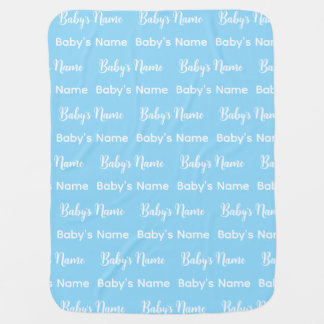 Modern Monogram Script Repeat Name Pattern Infant Baby Blanket