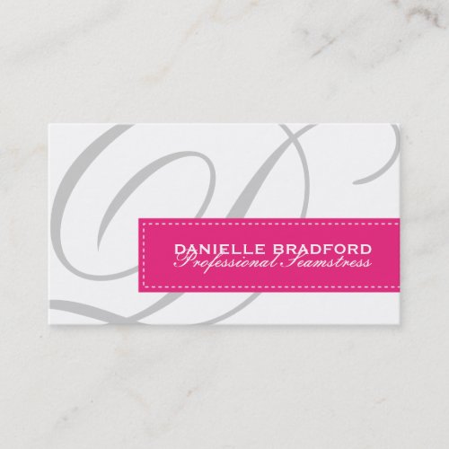 Modern Monogram Seamstress Business Cards