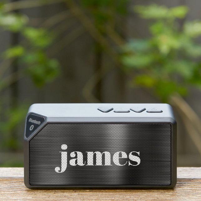 Modern Monogram Silver Bluetooth Speaker (Insitu(Outdoor))