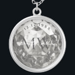 Modern Monogram Silver Wedding 25th Anniversary  Plated Necklace<br><div class="desc">Celebrate your 25th wedding anniversary in style with our exquisite premium necklace. Crafted with a silver gemstone, it radiates elegance and sophistication. Personalize it with custom monogram initials, a heartfelt "we still do" inscription, your special date, and your names. This is a symbol of your enduring love and commitment, a...</div>