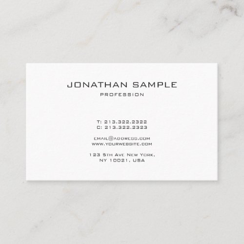 Modern Monogram Simple Design Fashionable Plain Business Card