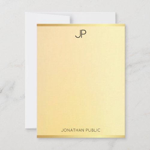 Modern Monogram Simple Gold Look Elegant Template