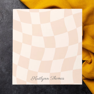 Modern Monogram Simple Stylish Retro Checkered Notepad