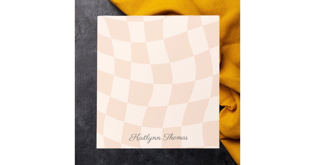 Modern Monogram Simple Stylish Retro Checkered Notepad | Zazzle