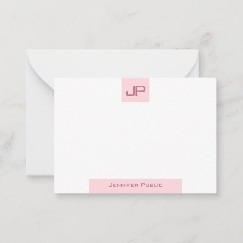 Modern Monogram Simple Template Elegant Blush Pink