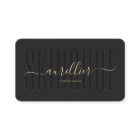 Modern Monogram Skincare Esthetician Elegant Black