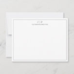 Modern Monogram Smokey Grey Personal Stationery Note Card