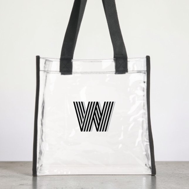 Modern Monogram Stadium Clear Tote Bag (Modern Monogram Stadium Clear Tote Bag)