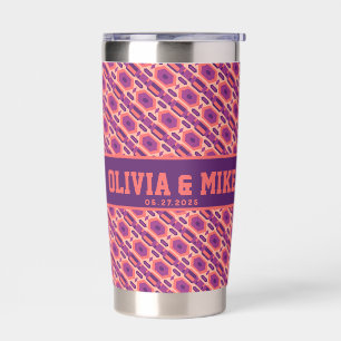 Modern Monogram Stainless Steel Tumbler For Couple