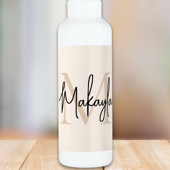 Modern Monogram  Stainless Steel Water Bottle (Creator Uploaded)