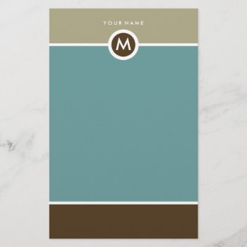 Modern Monogram Stationery - Business Or Personal by mazarakes at Zazzle