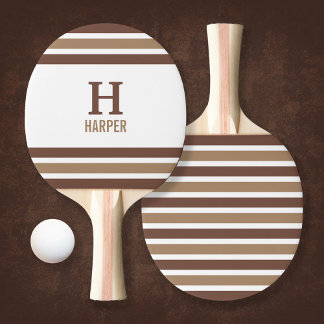 Modern Monogram Striped Ping Pong Paddle