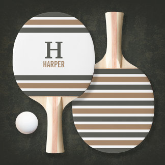 Modern Monogram Striped Ping Pong Paddle