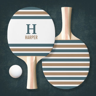 Modern Monogram Striped Ping Pong Paddle