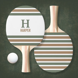 Modern Monogram Striped Ping Pong Paddle