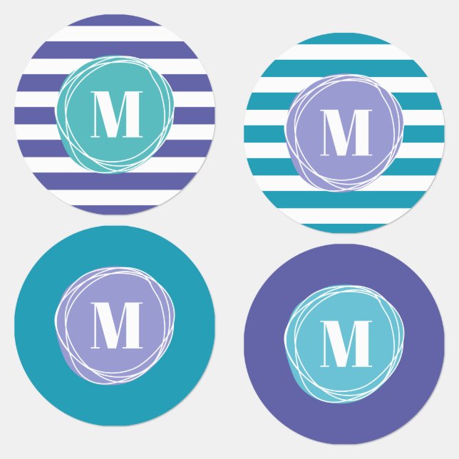 Modern Monogram Stripes  Labels (Group)