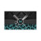 Modern Monogram Teal Leopard Print Hair Stylist