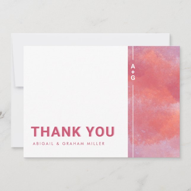 Modern Monogram Thank You Card (Front)