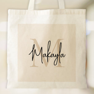 Modern Monogram Tote Bag