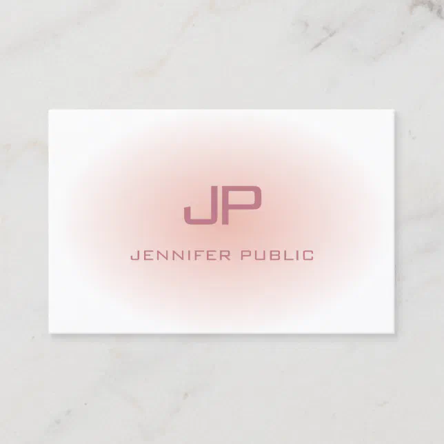 Modern Monogram Trendy Blush Pink White Template Business Card | Zazzle