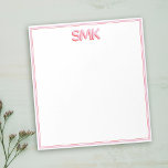 Modern Monogram Trendy Shadow Initials Stylish Notepad<br><div class="desc">Modern personal monogram notepad with 3D trendy shadow initial typography design. This is the stylish pink and red version.</div>