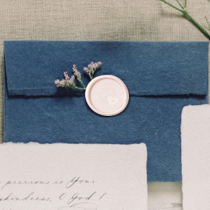 Modern Monogram Two Hearts Wedding Wax Sea Seal Stamp