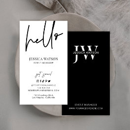 Modern Monogram Unique Professional Black & White Business Card