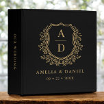 Modern Monogram Wedding Black Gold Crest 3 Ring Binder<br><div class="desc">Organize your wedding details in style with the Modern Monogram Wedding Black Gold Crest 3 Ring Binder. Featuring a sleek black background, a striking gold monogram, and a sophisticated floral crest design, this binder is perfect for keeping your wedding documents, guest lists, and planning materials neatly stored. Ideal for couples...</div>