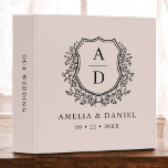 Modern Monogram Wedding Blush Pink Crest 3 Ring Binder<br><div class="desc">Stay organized in style with the Modern Monogram Wedding Blush Pink Crest 3 Ring Binder. Featuring a soft blush pink background, a delicate gold monogram, and a refined floral crest design, this binder is perfect for keeping your wedding documents, guest lists, and planning materials in one place. Ideal for couples...</div>
