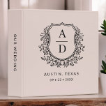 Modern Monogram Wedding Blush Pink Floral Crest 3 Ring Binder<br><div class="desc">Elevate your wedding celebration with the Modern Monogram Wedding Crest Napkins. Featuring an elegant monogram crest design, these high-quality napkins add a sophisticated touch to any event. Perfect for weddings, engagement parties, and bridal showers, they are both stylish and functional, helping keep your event tidy. Customize with your initials for...</div>