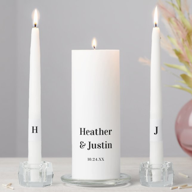 Modern Monogram Wedding Ceremony  Unity Candle Set (In Situ)