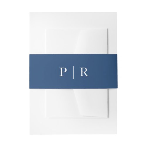 Modern Monogram Wedding Elegant Sage Green Invitation Belly Band