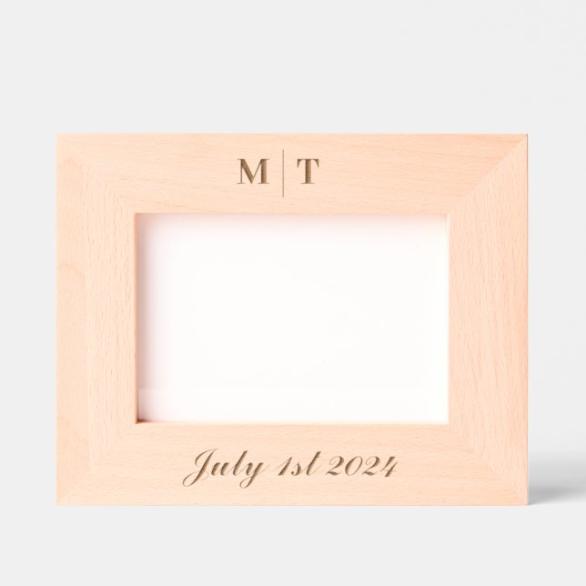 Modern Monogram Wedding  Engraved Frames (Front)