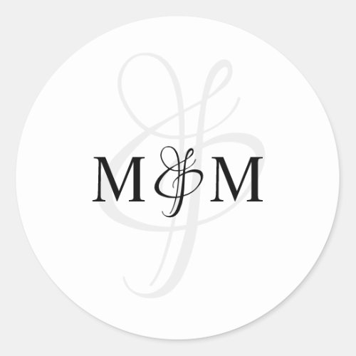 Modern Monogram Wedding Envelope Sticker Seals
