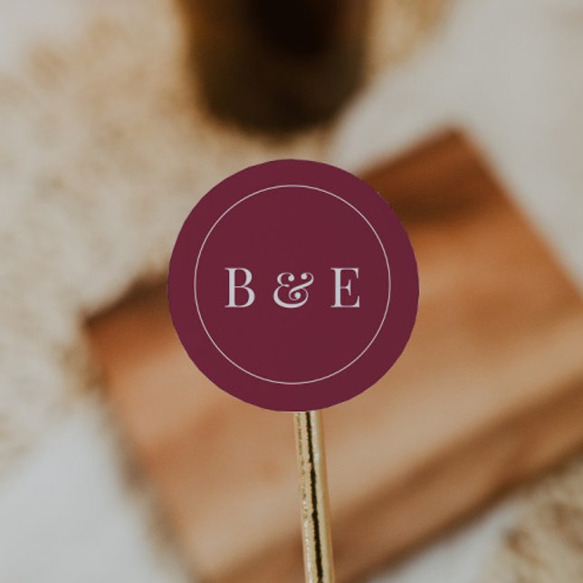 Modern Monogram Wedding Favor Sticker (Creator Uploaded)