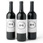 Modern Monogram Wedding Favor Wine Labels
