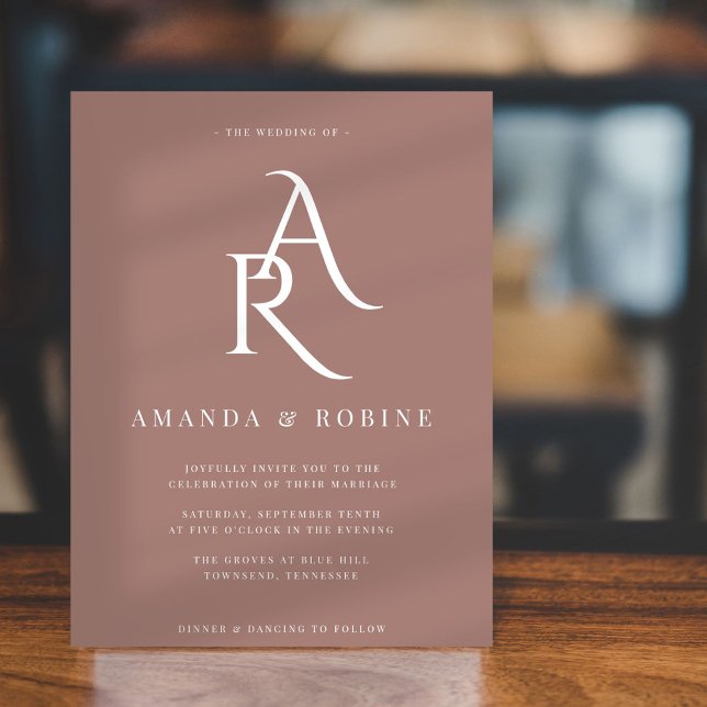 Modern Monogram Wedding Invitation (Creator Uploaded)