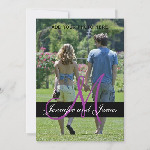 Modern Monogram Wedding Invitation Photo